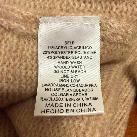 NWT &merci Camel Soft Knit Puff Sleeve Sweater – Size S / Small | Cozy - Picture 5 of 6